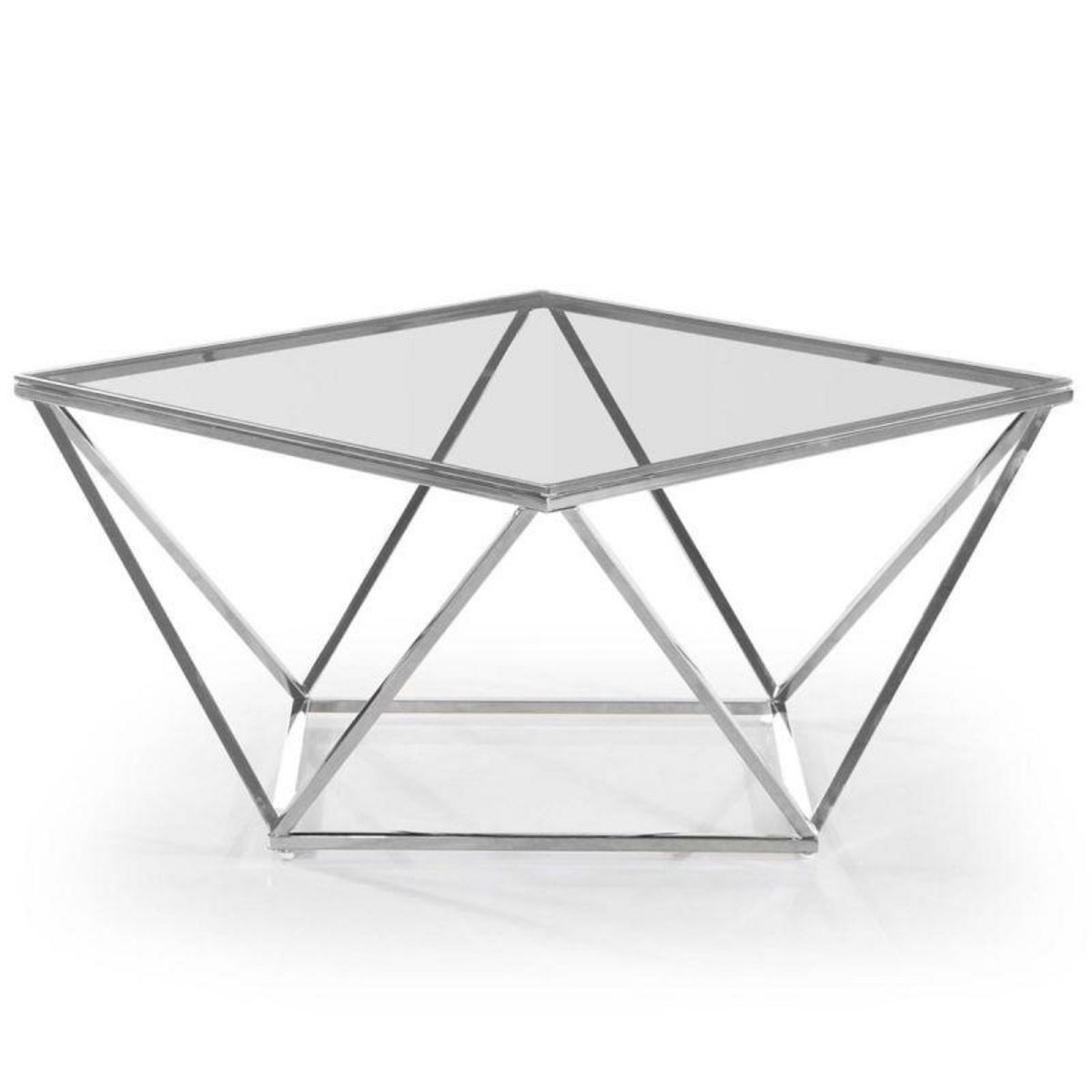 Paris Prix Table Basse Design en Verre  Luna  80cm Argent