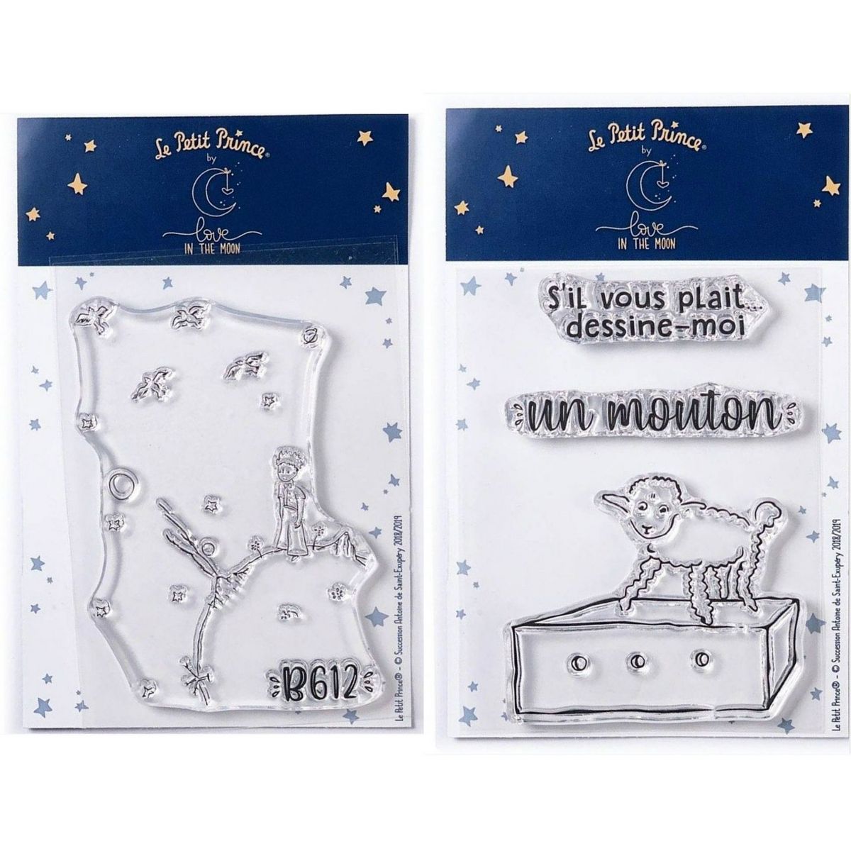 Youdoit 4 Tampons transparents Le Petit Prince Astéroïd et Mouton