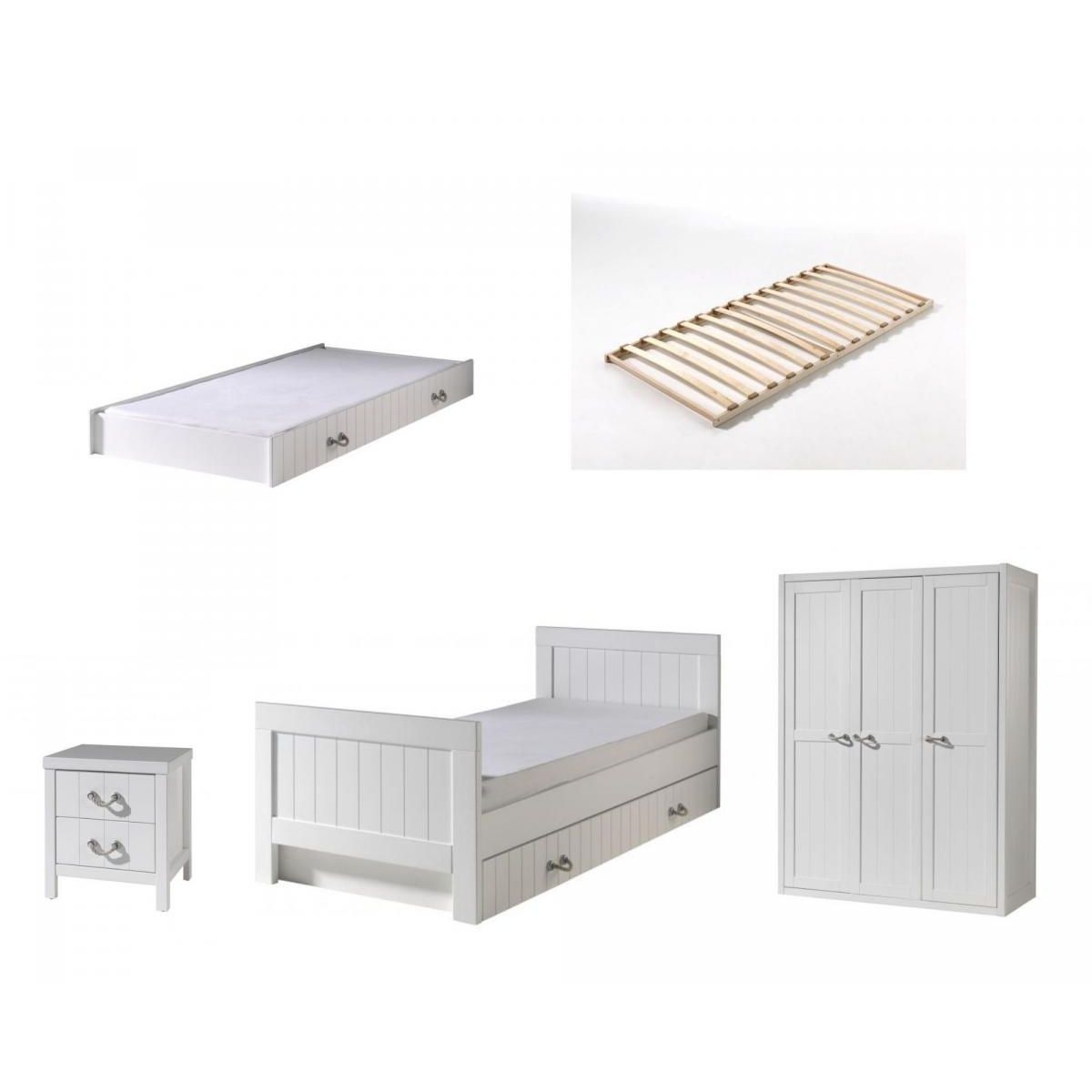 Meuble Style Bord De Mer Pas Cher Vipack Ensemble de meubles style bord de mer blanc pas cher - Auchan.fr