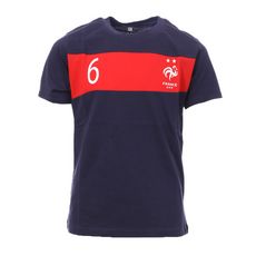 FFF Pogba T-shirt Marine/Rouge Enfant Equipe de France (Bleu)