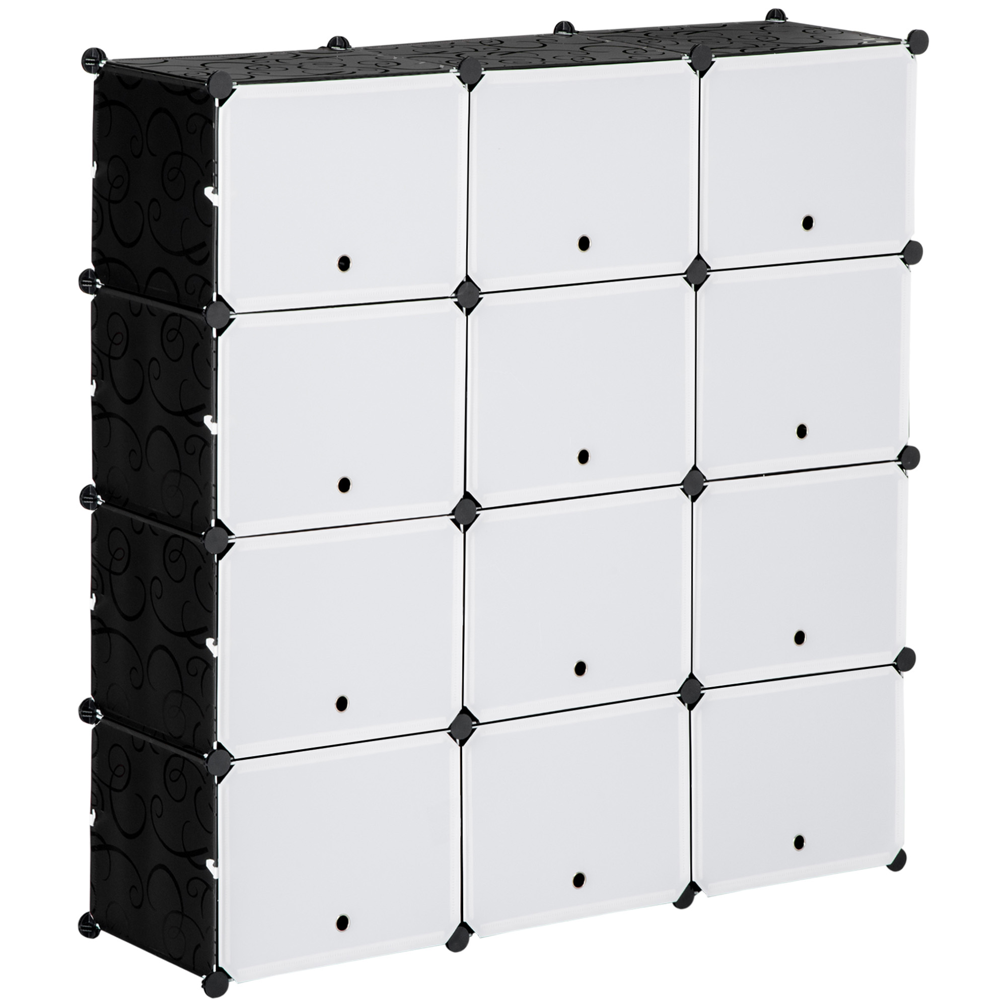 HOMCOM Meuble de rangement à chaussures modulable 6 casiers rectangulaires  empilables - noir et blanc pas cher 