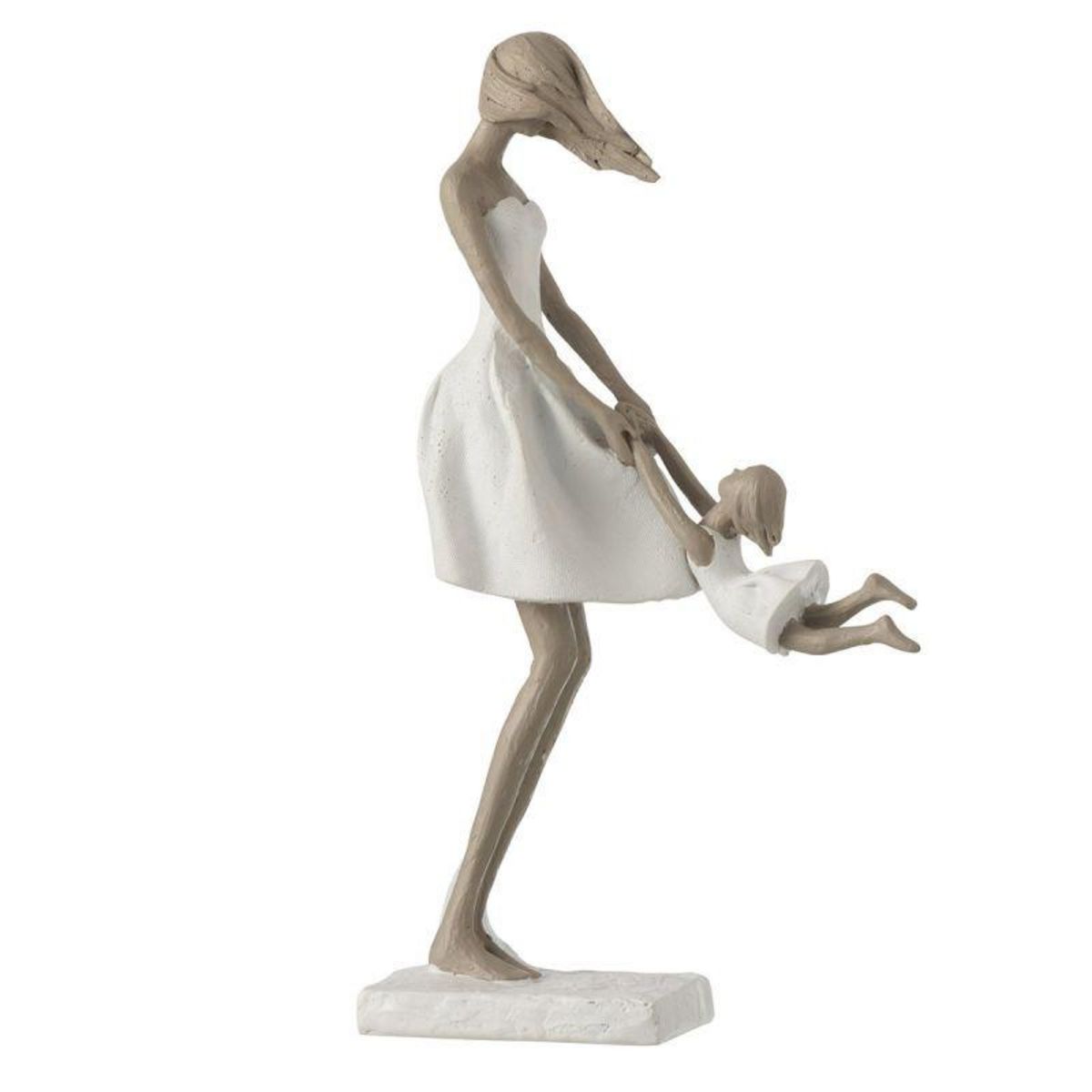 Paris Prix Statuette Déco  Mère avec sa Fille  31cm Blanc