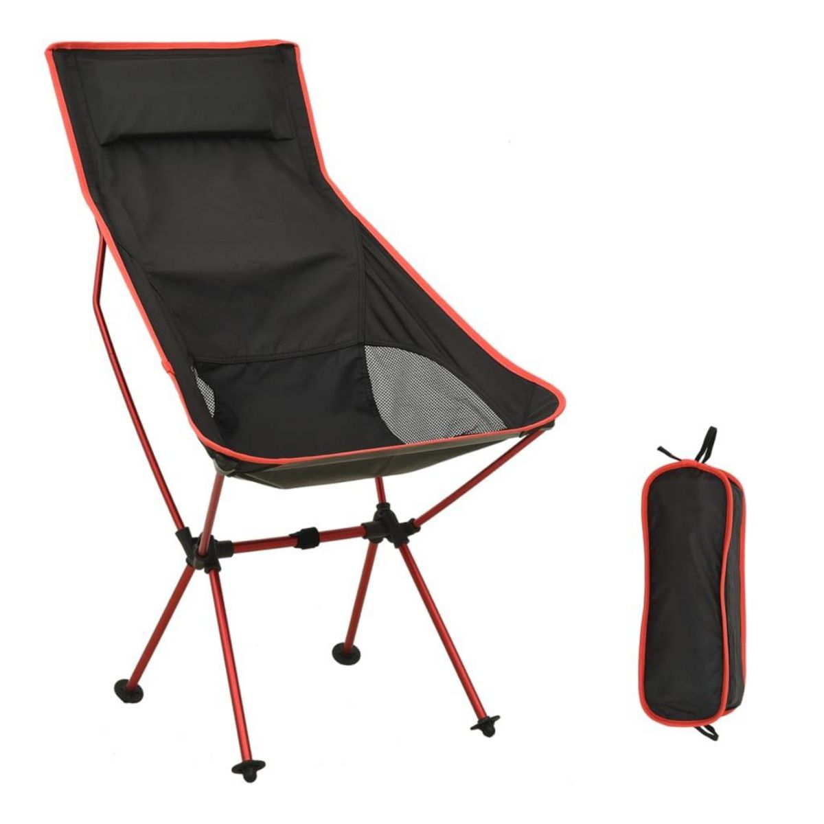 VIDAXL Chaise de camping pliable PVC et aluminium Noir