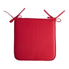 ACTUEL Galette de chaise plate unie en coton à nouettes (Rouge )