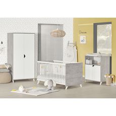 Chambre Bebe Complete Evolutive Scandi Coloris Gris Pas Cher A Prix Auchan