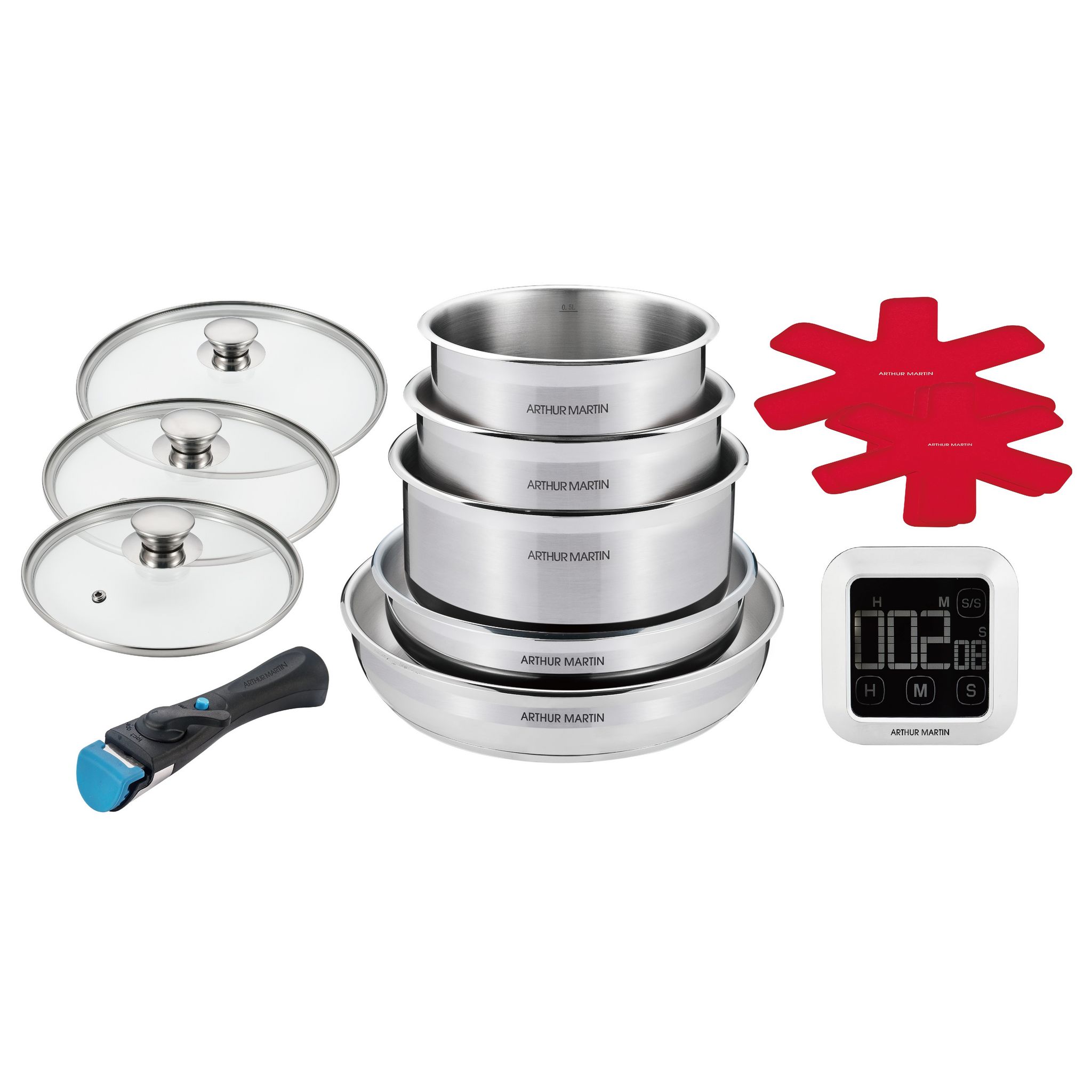 Auchan : batterie de cuisine Arthur Martin 6 pièces (tous feux dont  induction) à 53,91 €