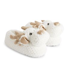 Chaussons rennes fille (Blanc)