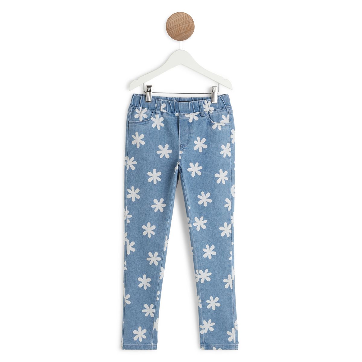 INEXTENSO Jegging bleu fille à motifs fleur marguerite