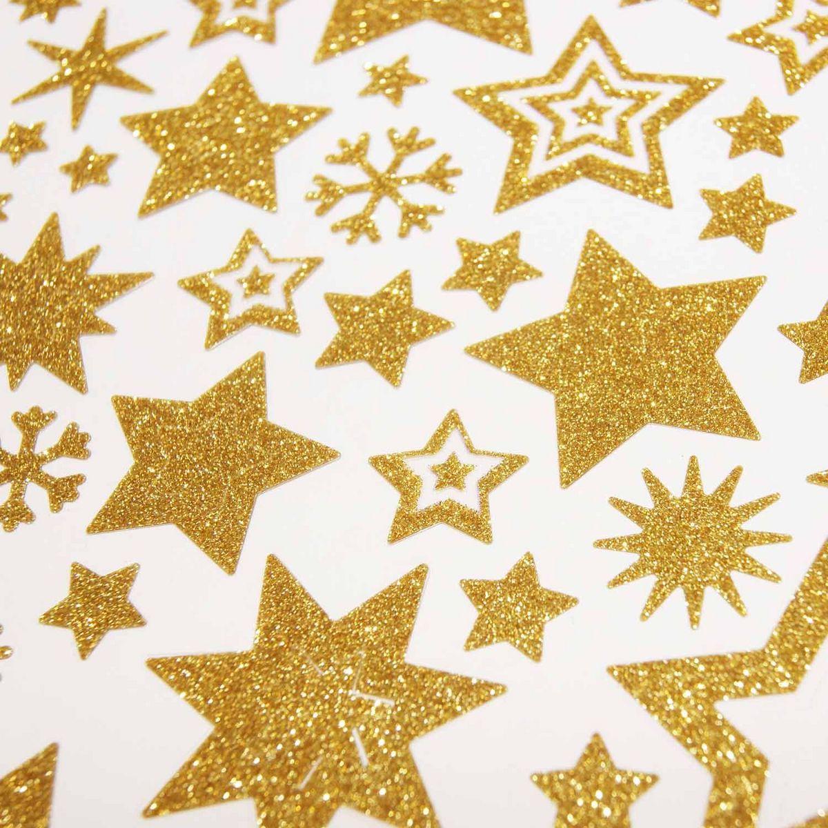 Youdoit Stickers Noël - Étoiles à paillettes dorées