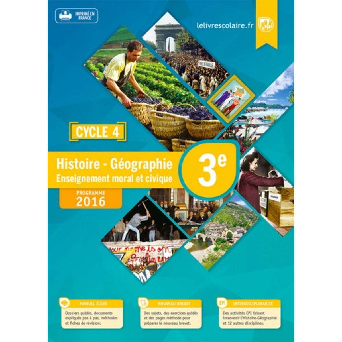 Histoire Géographie Enseignement Moral Et Civique 3e Cycle 4 HISTOIRE GEOGRAPHIE ENSEIGNEMENT MORAL ET CIVIQUE 3E CYCLE 4. MANUEL ELEVE,  EDITION 2016, Blanchard Emilie pas cher - Auchan.fr