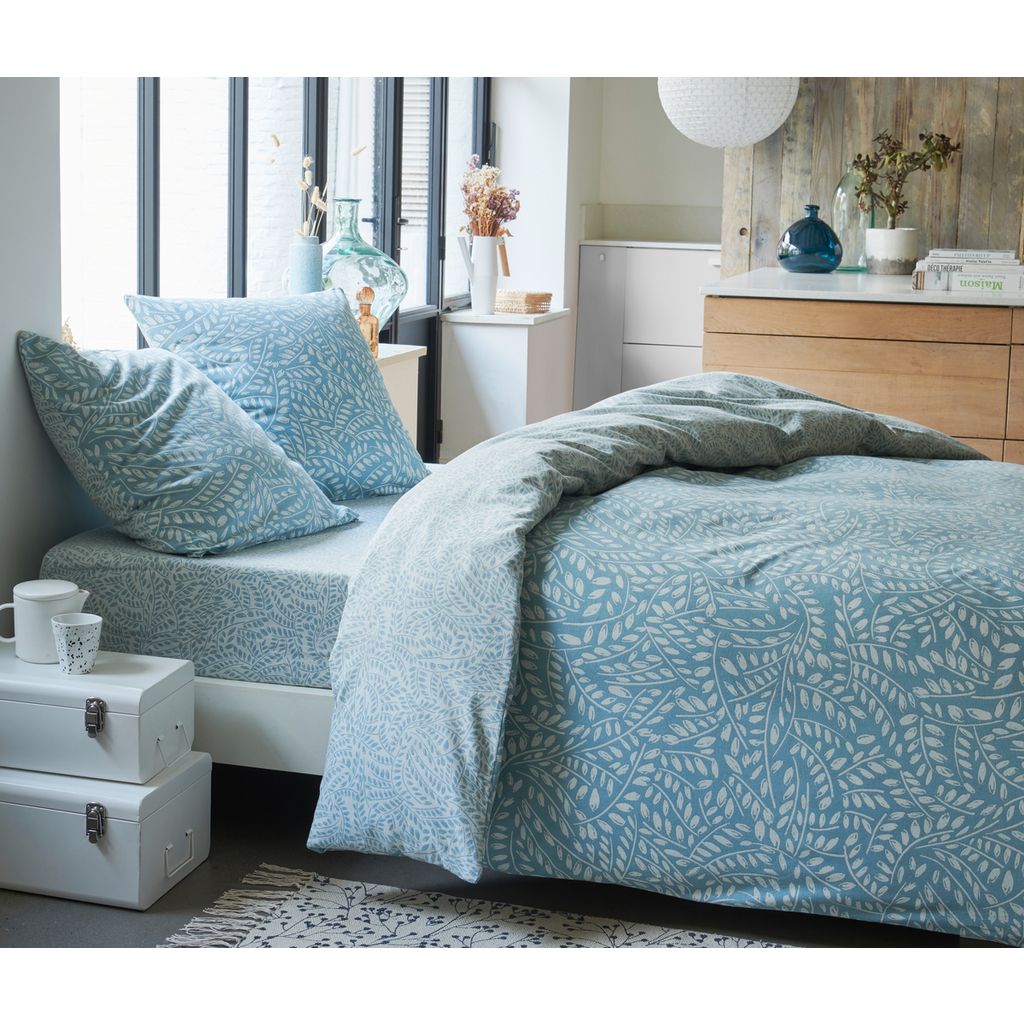 Housse de couette en flanelle de coton chambray