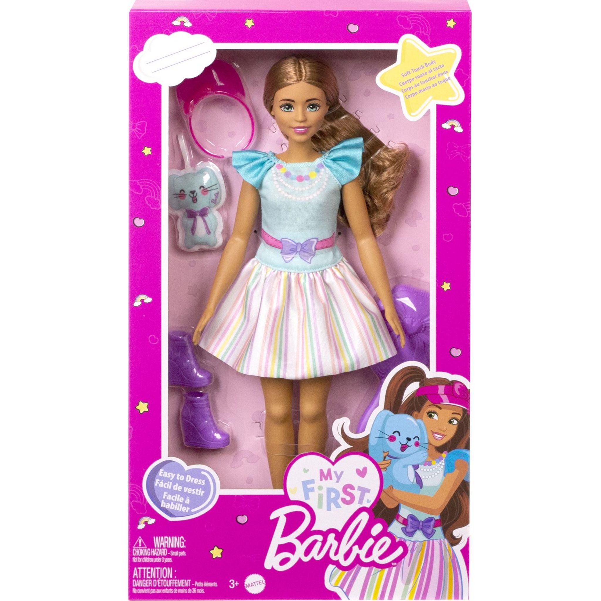 Barbie - Ma Premiere Barbie Chatain - Poupée - 3 Ans Et + à Prix