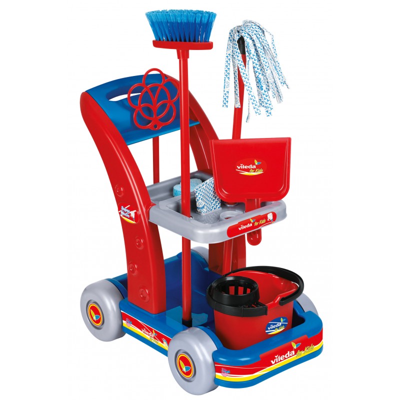 HOMCOM Jeu d'imitation Chariot de Nettoyage Enfant - Chariot de ménage  Enfant - Total 22 Accessoires variés ABS PP Bleu Rouge Blanc - Cdiscount  Jeux - Jouets