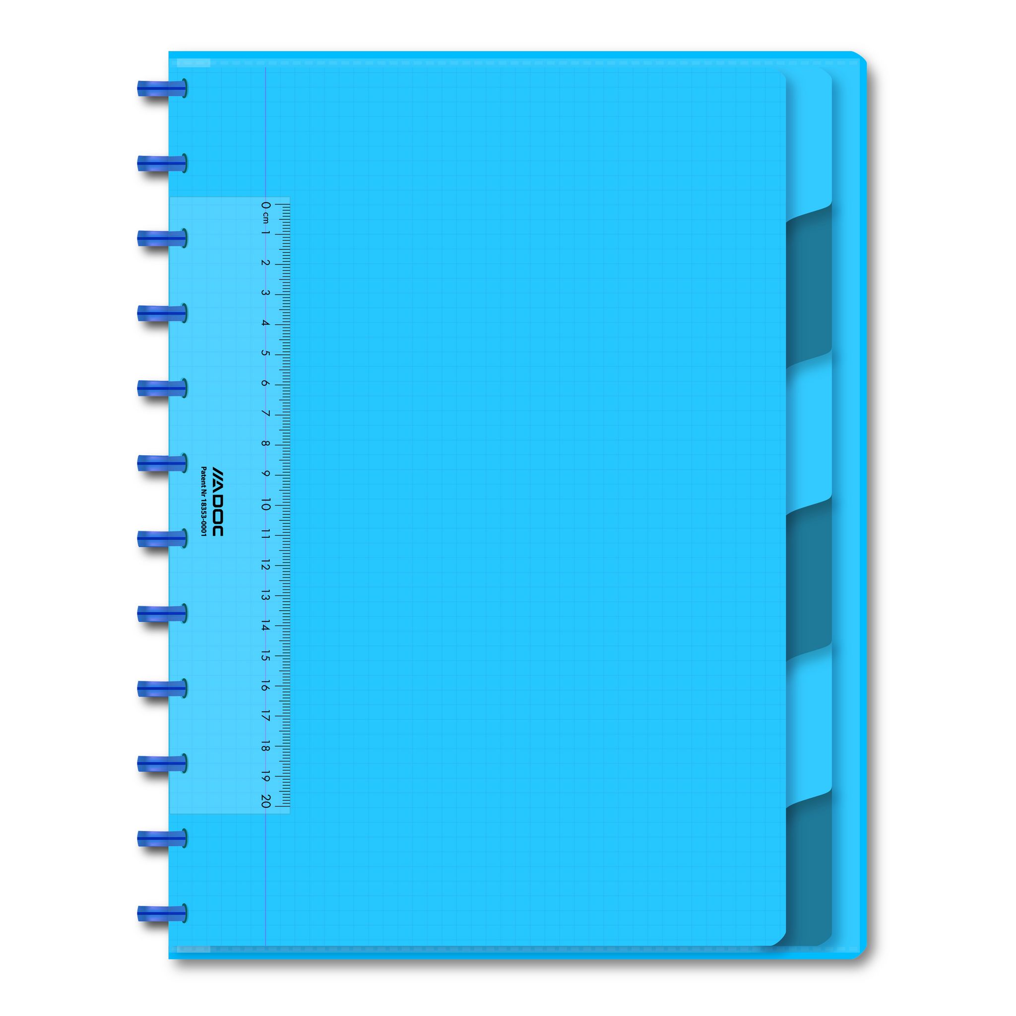 Cahier avec intercalaires et pochettes perforées bleu pas cher 