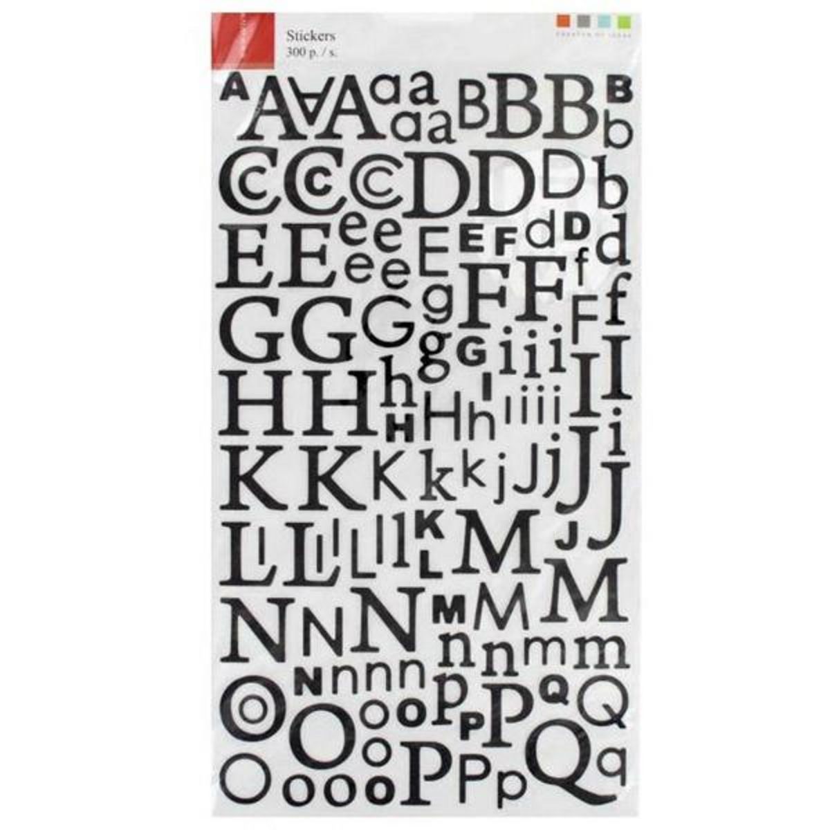 Artemio Alphabet autocollant paillettes noir