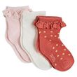 IN EXTENSO Lot de 3 paires de chaussettes de cérémonie bébé fille. Coloris disponibles : Rose