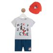 MICKEY Ensemble t-shirt manches courtes + short + casquette bébé garçon