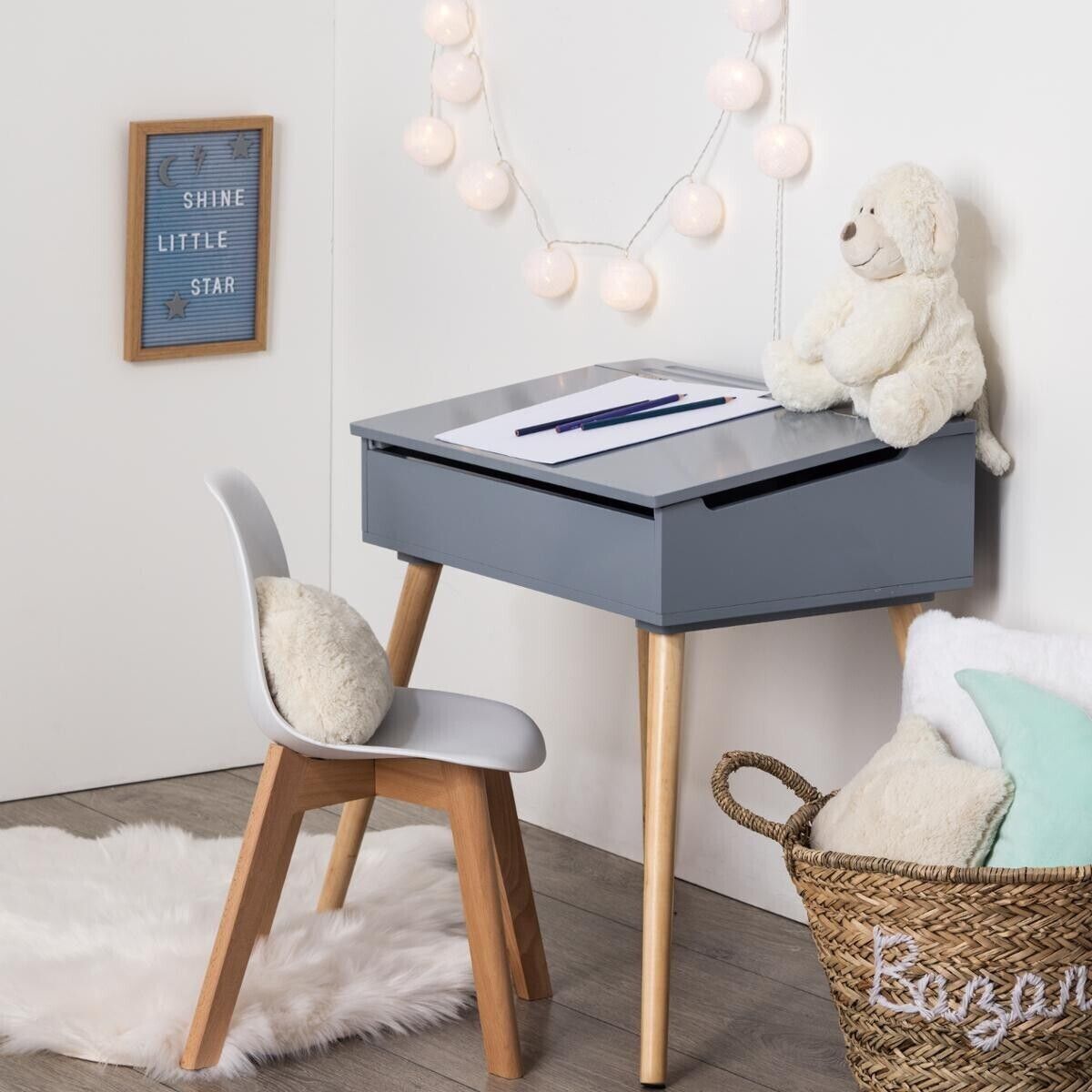 ATMOSPHERA Bureau Pupitre colier enfant en bois JOY pas cher