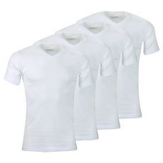 Athena Lot de 4 tee-shirt homme col V Eco Pack (Blanc)