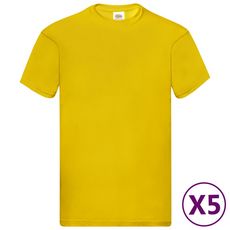 Fruit of the Loom T-shirts originaux 5 pcs Jaune XL Coton