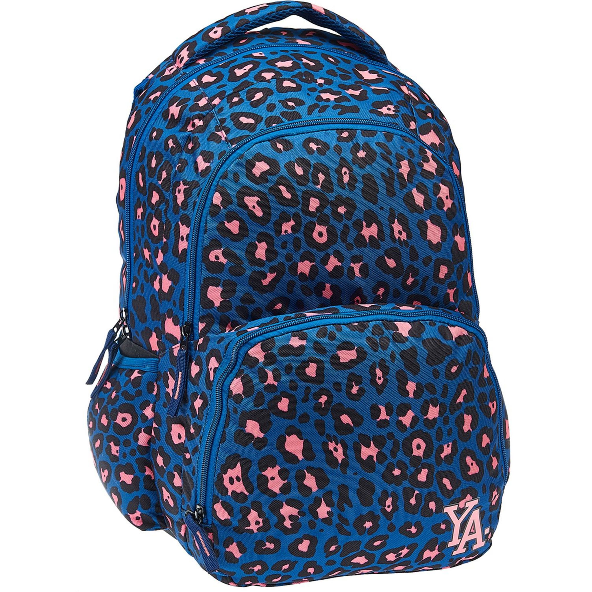 AUCHAN Sac a dos 2 compartiments polyester rose et bleu imprime animalier YOUNG S ATTITUDE pas cher Auchan