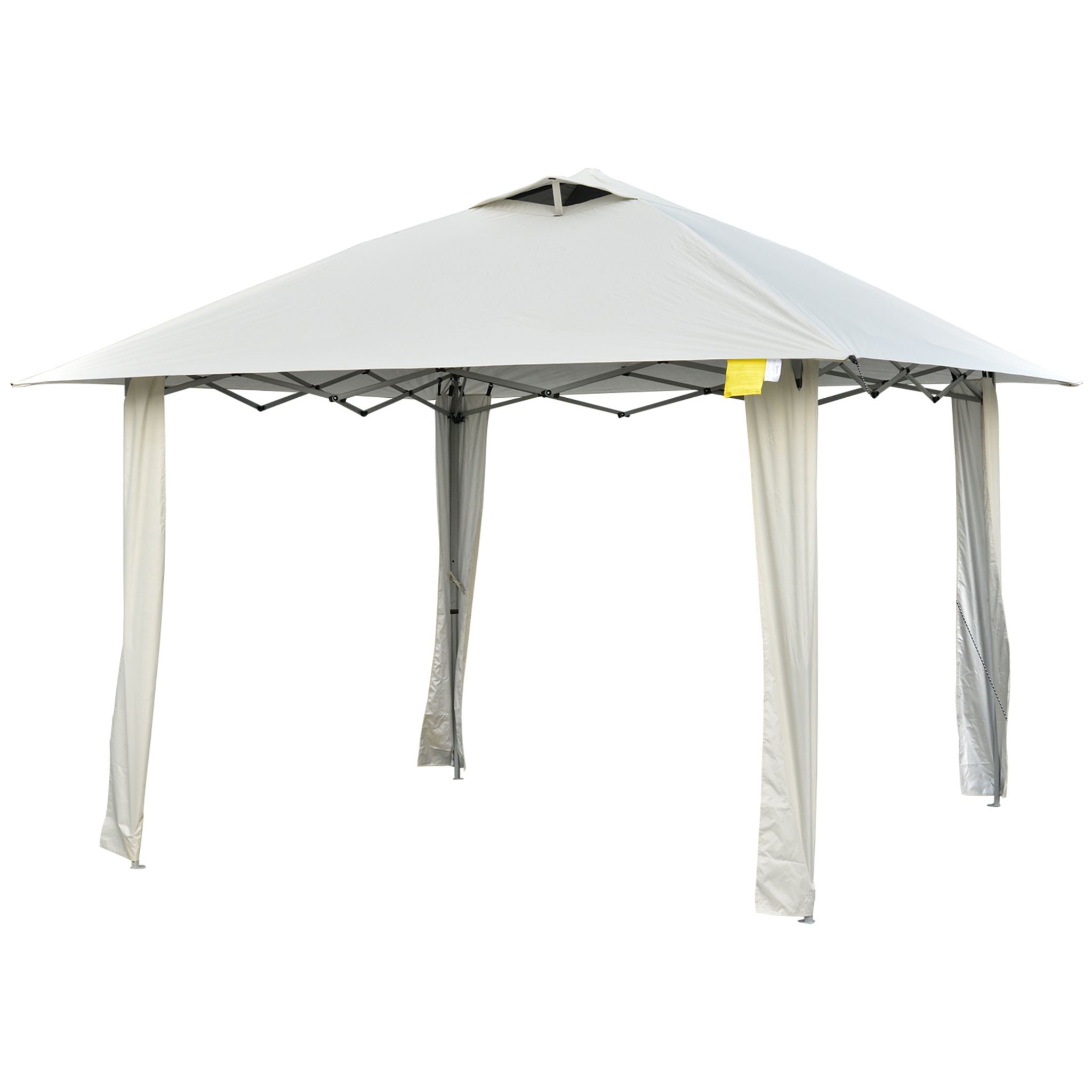 OUTSUNNY Tonnelle barnum de jardin pop-up pliant 3,25L x 3,25l x 2,7H m acier  polyester moustiquaires + sac de transport gris pas cher 