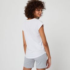 IN EXTENSO T-shirt manches courtes blanc col rond femme (Blanc)