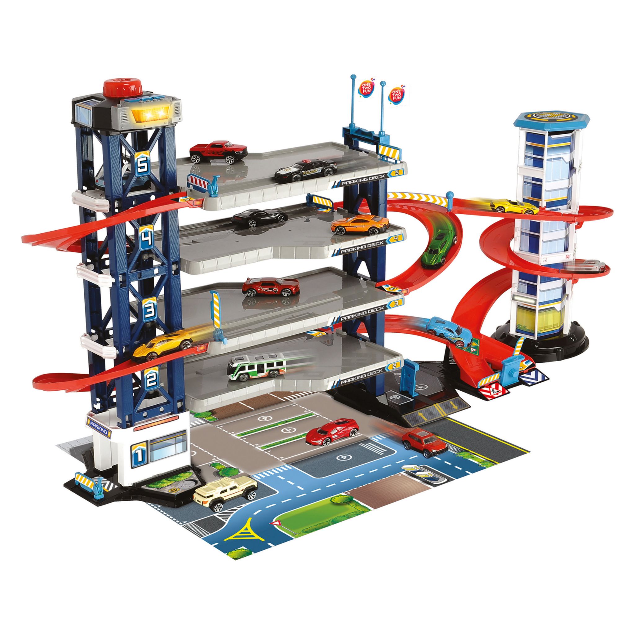 Jouets de piste de voiture pour garçon de 2 ans Cadeaux avec rampes de  voiture 6 voiture de course en bois 1 garage de stationnement pont  supplémentaire