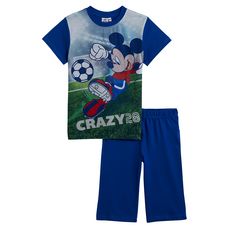 MICKEY Pyjashort Foot Mickey Garçon du 2 au 8 ans (Bleu foncé)