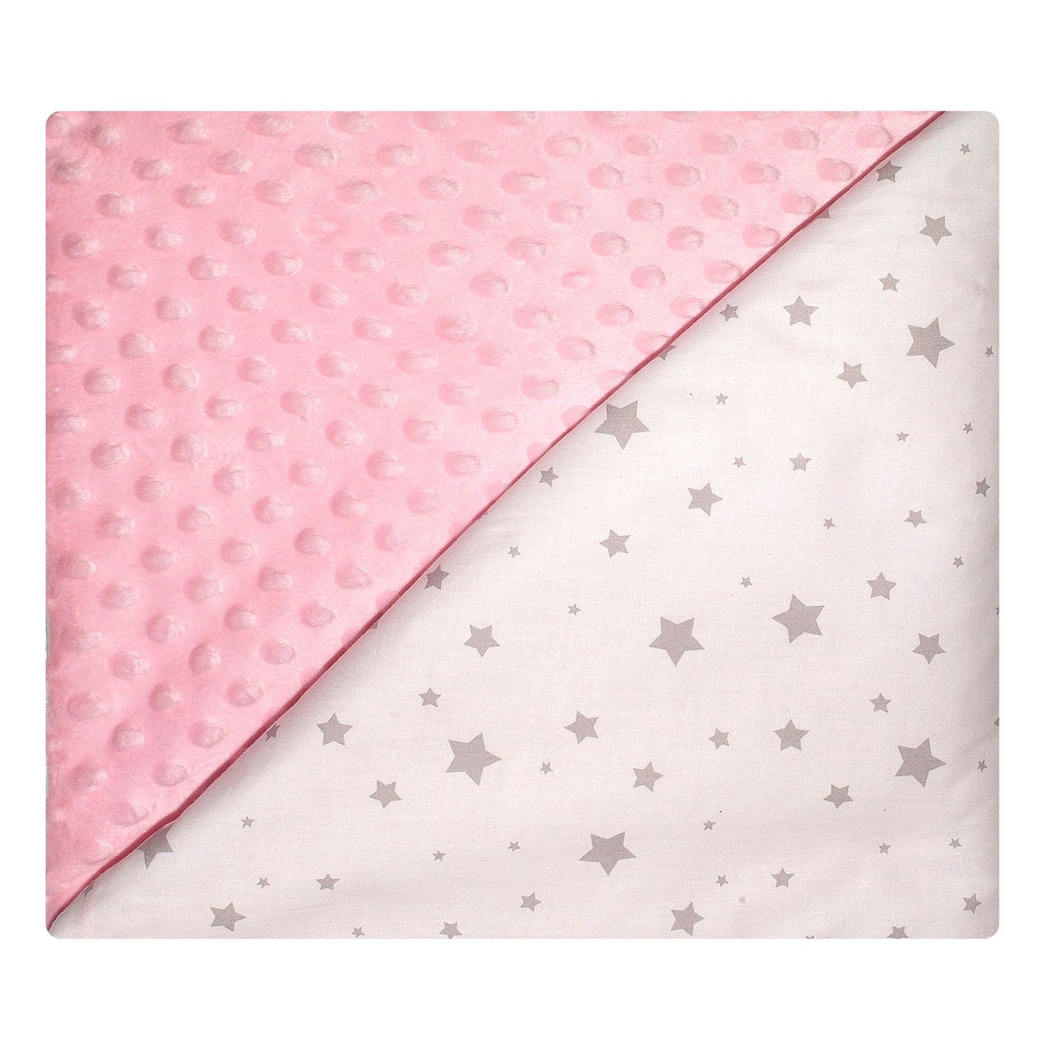 Sevira kids - couverture bébé en coton et minky, étoiles rose 100 x 75 cm  SEVIRA KIDS Pas Cher 