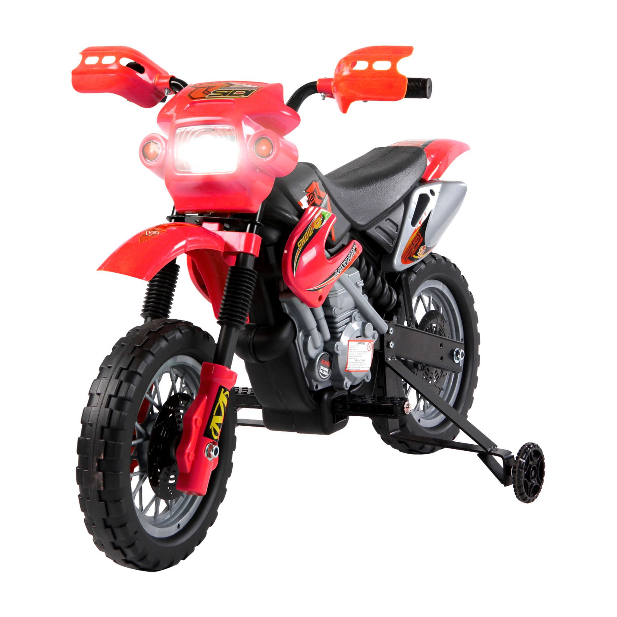 HOMCOM Moto cross électrique enfant 3 à 6 ans 6 V phares klaxon musiques  102 x 53 x 66 cm rouge et noir pas cher 