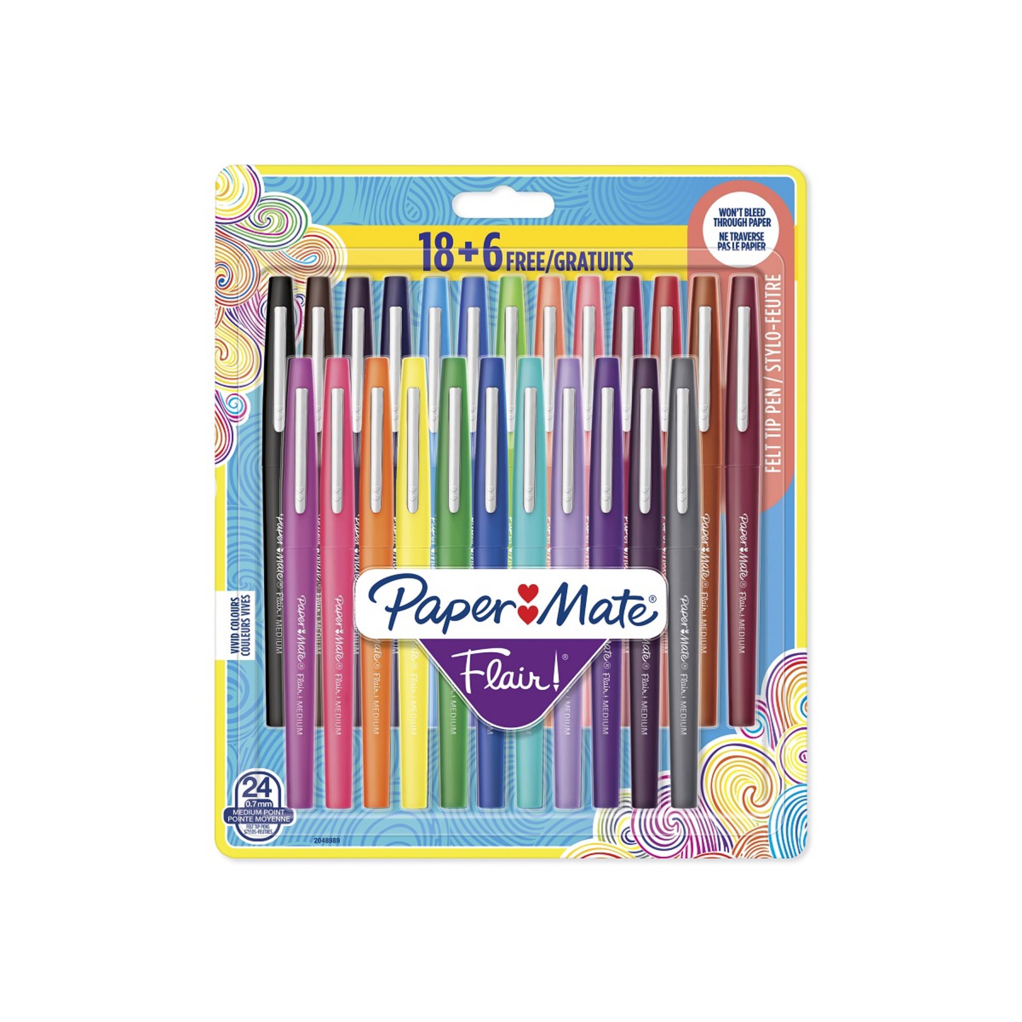 PAPERMATE Lot de 18 + 6 stylos feutres Flair Original pas cher 