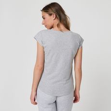 IN EXTENSO T-shirt manches courtes col rond gris chiné femme (Gris chiné)