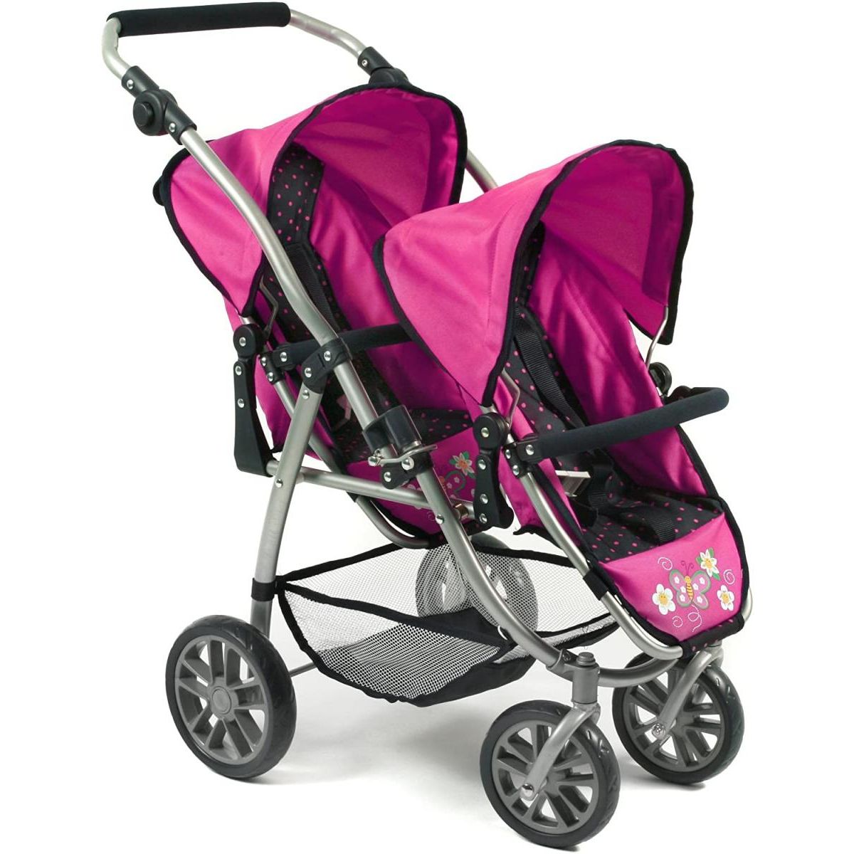 Bayer Design Poussette Tandem Buggy Vario Bleu/Rose pas cher 