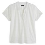 INEXTENSO Blouse manches courtes vareuse col v blanche femme pas cher Auchan