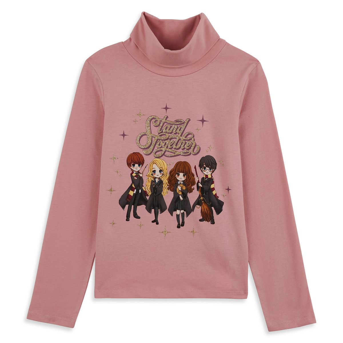 Pull droit manches longues Harry Potter gris fille