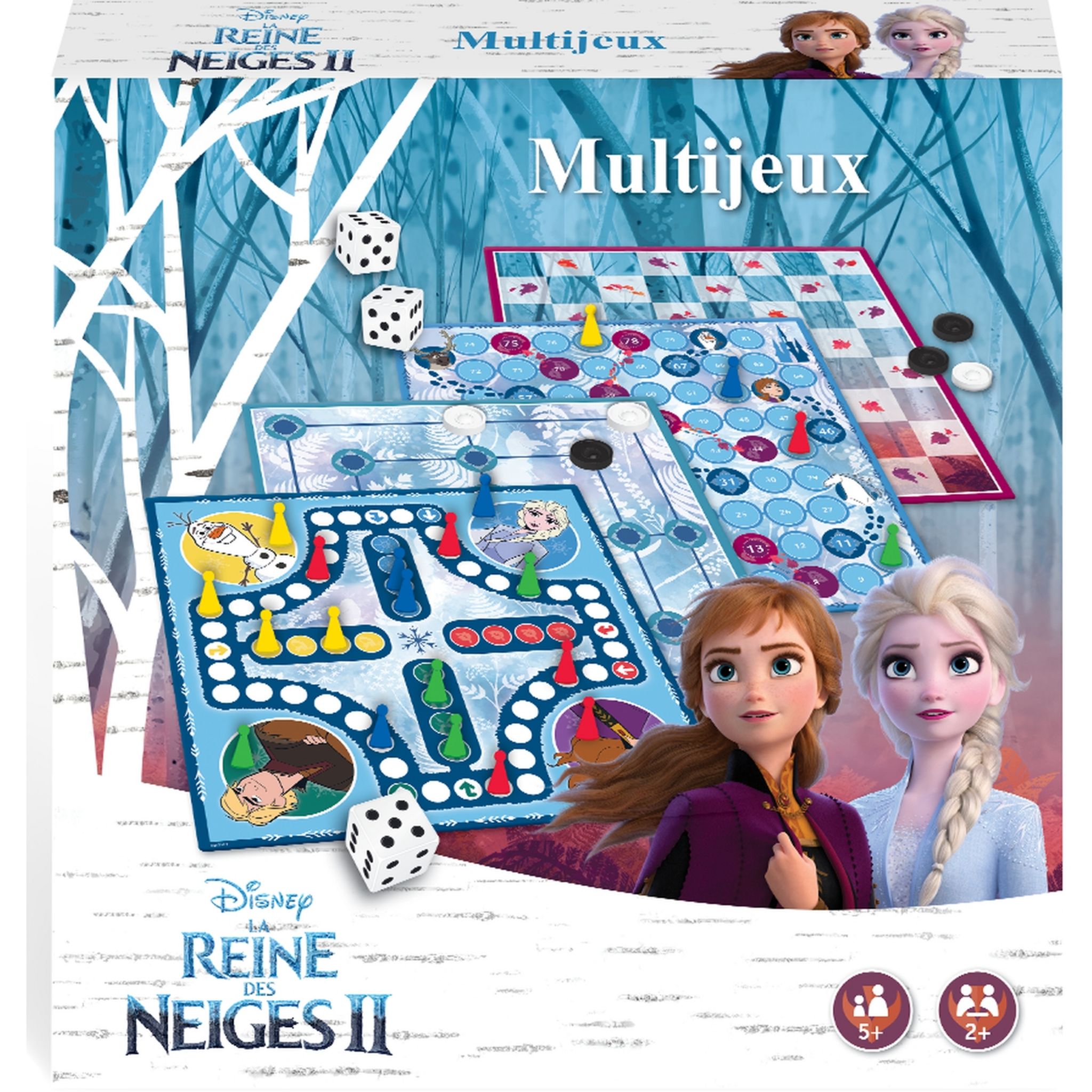 La Reine des Neiges - Valise Métal 2 Jeux Winning Moves en multicolore