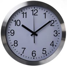 Perel Horloge murale 30 cm Blanc et argente