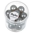 rayher perles en verre renaissance, anthracite, 12 mm, boîte 21 pces, mi - transparentes