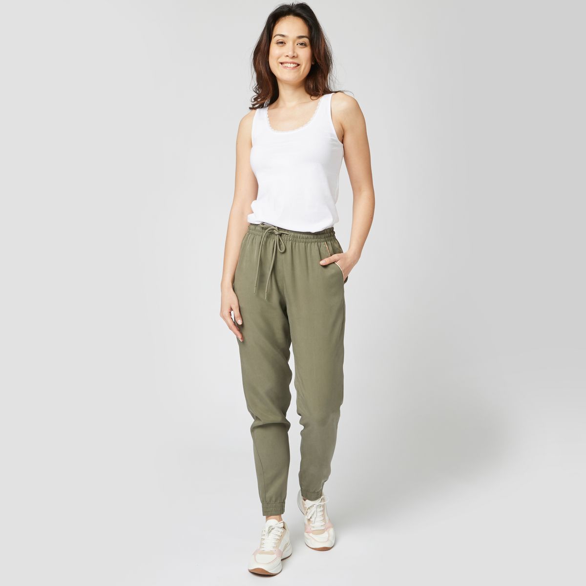 pantalon jogger kaki femme