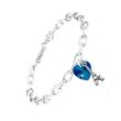 Bracelet coeur bleu et Tour Eiffel SC Crystal orné de Cristaux scintillants
