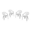 ARETA Lot de 4 fauteuils de jardin résine blanc LIDO