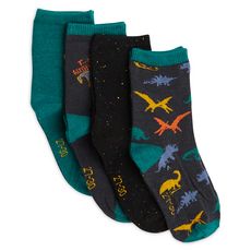 IN EXTENSO Lot de 4 paires de chaussettes dinosaures garçon (Noir )