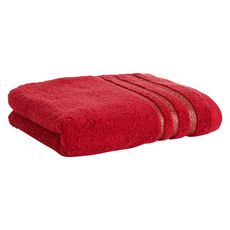 ACTUEL Drap de bain unie en coton liteau Lurex 500 g/m² SANDY  (Rouge )