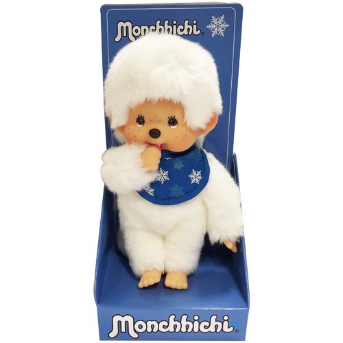 Peluche Monchhichi bonnet sherpa blanche - Le petit Souk