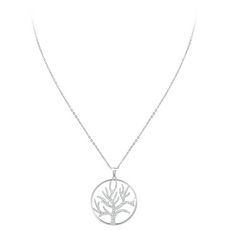 Collier arbre de vie orné de Cristaux scintillants par SC Crystal en Acier Rhodié argenté