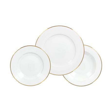 Assiette blanche et or