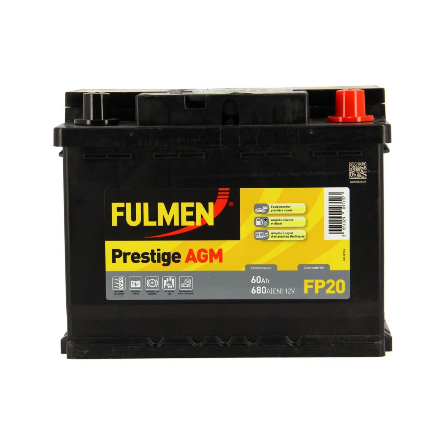 Fulmen Batterie Fulmen pour voiture 680A AGM L2 pas cher 