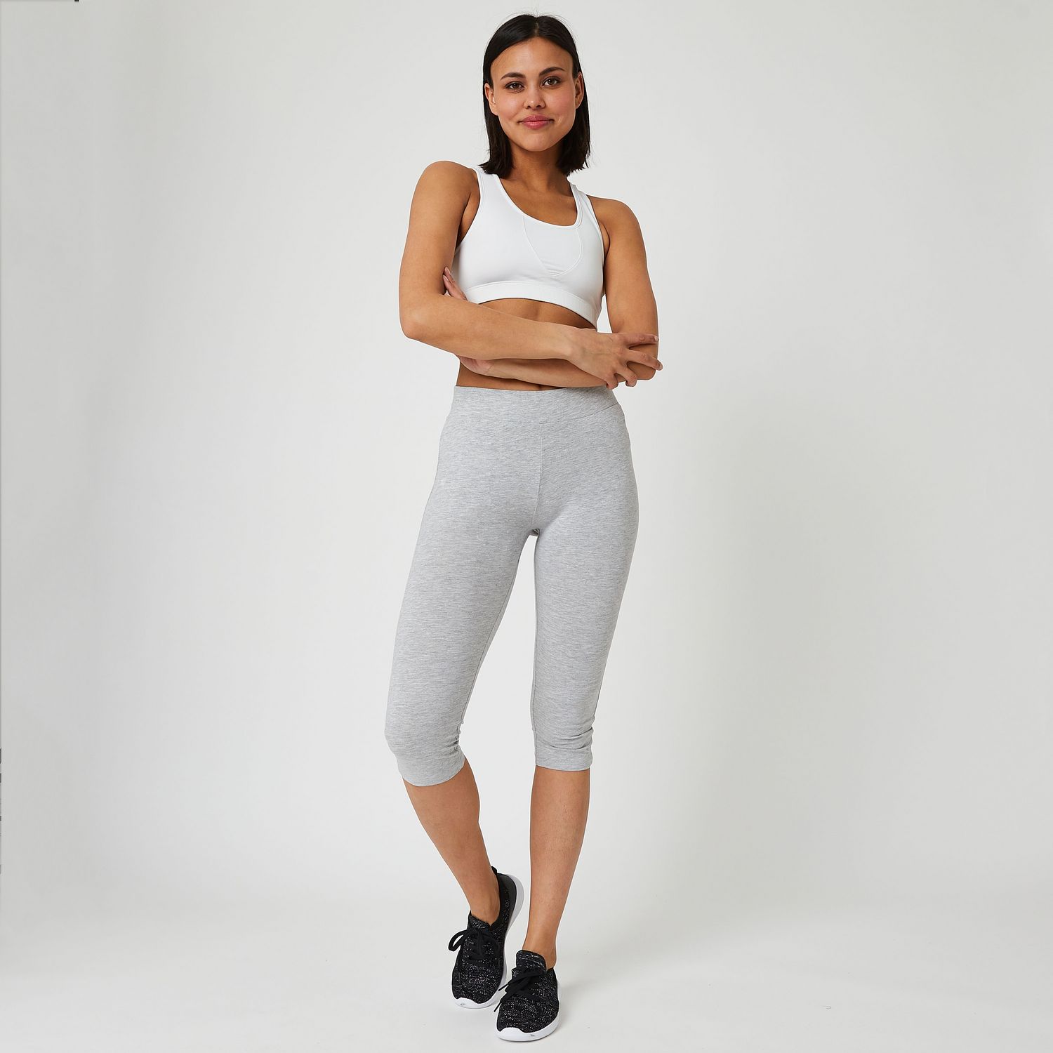 INEXTENSO Legging court de sport gris femme pas cher Auchan