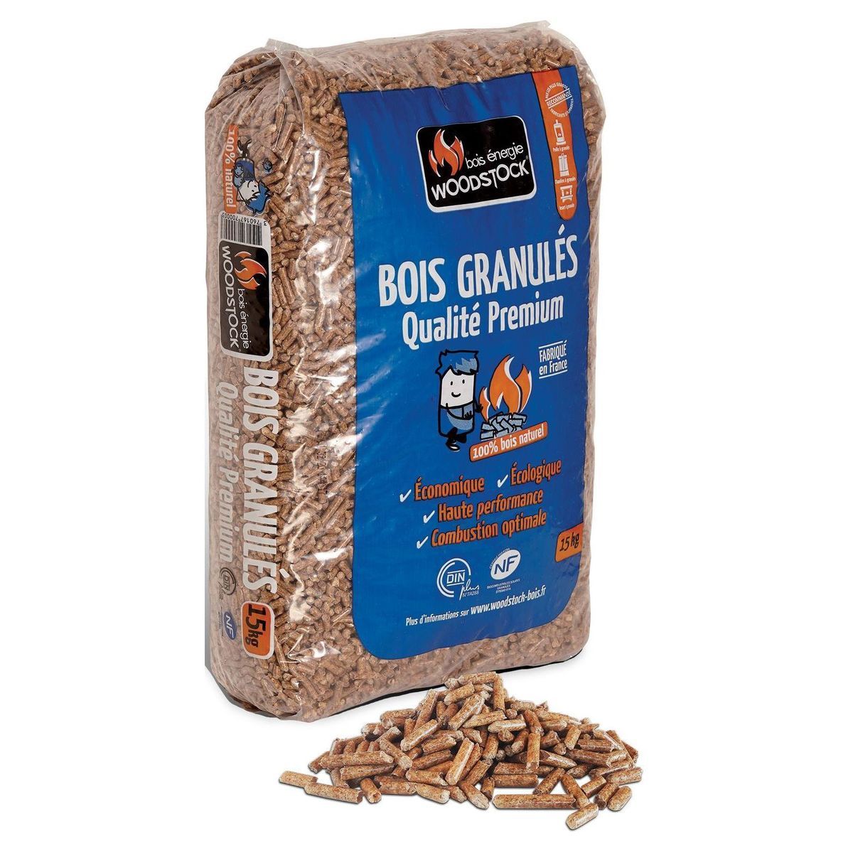 WOODSTOCK Pellets granulés de bois 100% naturel premium NF din+